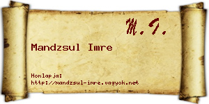 Mandzsul Imre névjegykártya