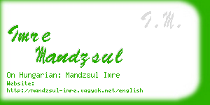 imre mandzsul business card